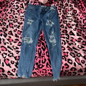 Distressed Blue Women's Ripped Levi Skinny Jeans